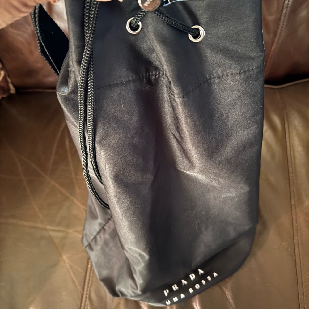 Prada Black Backpack With Drawstring Closure And … - image 5